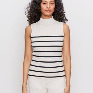 Sleeveless Ribbed Funnel Neck Top